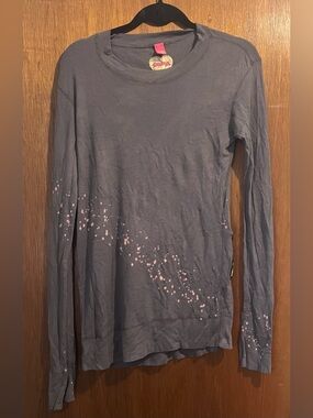 Primp Splatter Gray  Unicorn Long Sleeve Thermal size Medium